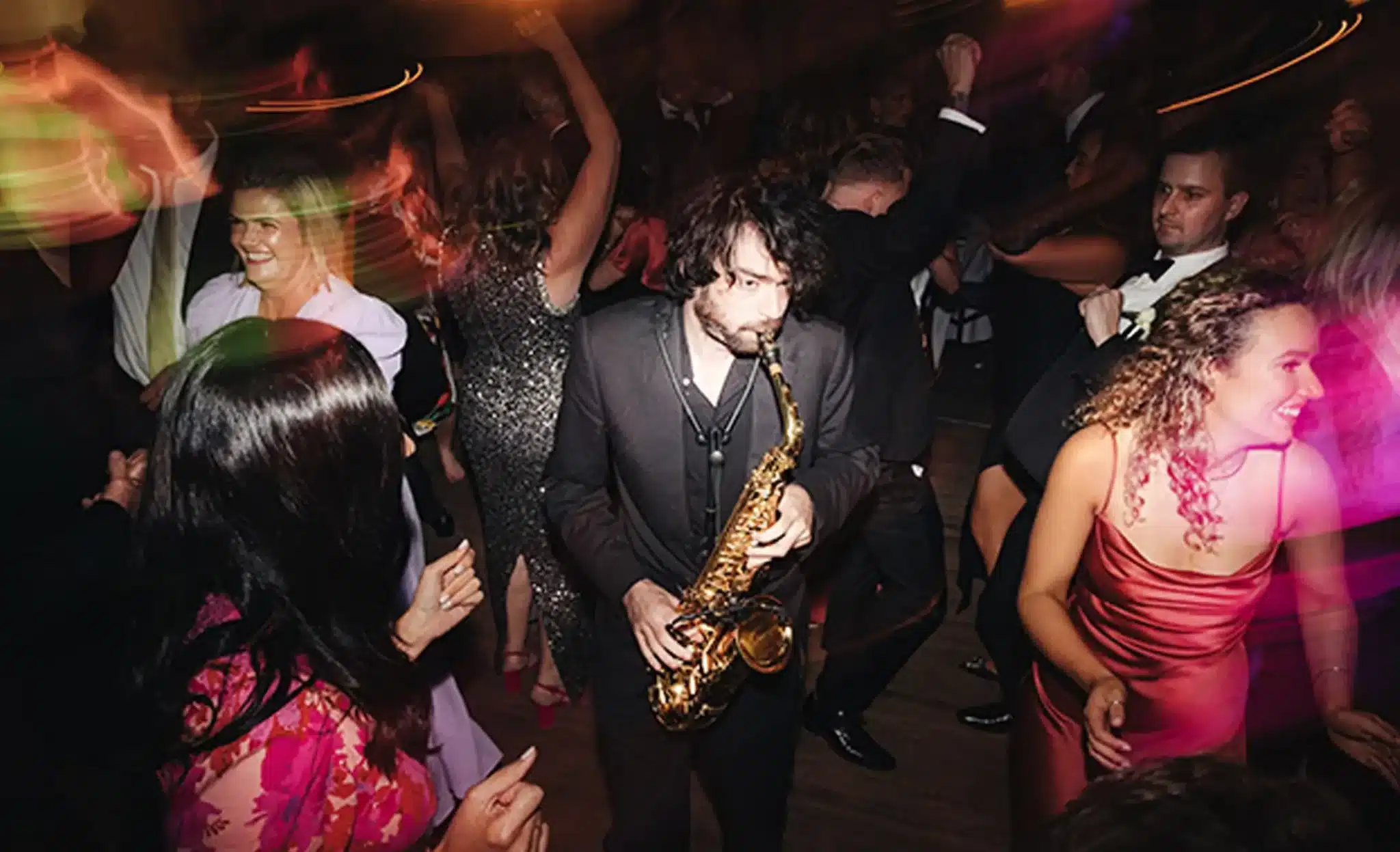Dancing Wedding Reception Jazz Saxophone Party Jaspers Berry The Orangery Wedding Party Guests Nightlife