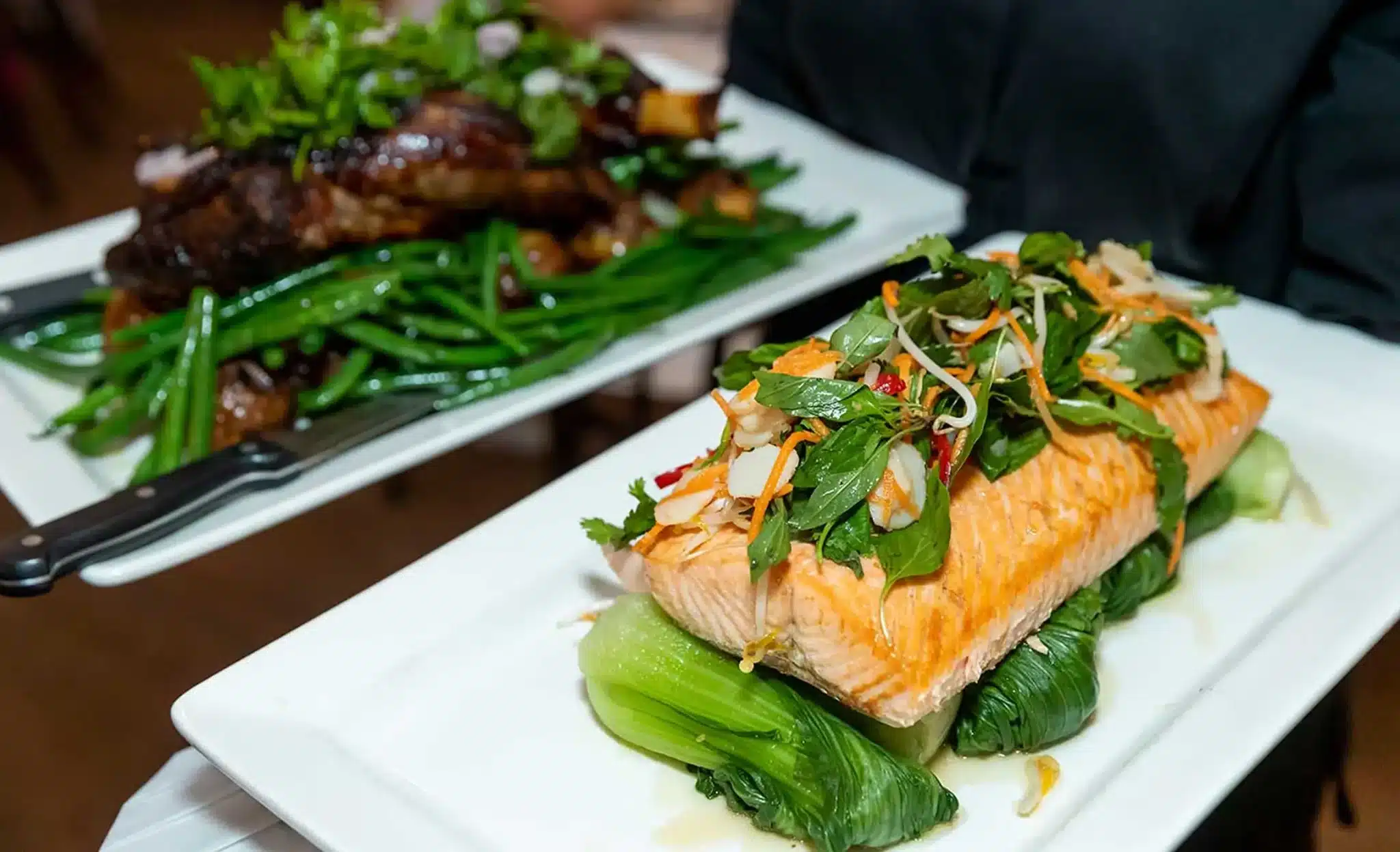 Fresh Local Ingredients Salmon Asian Dressing Lamb Shoulder Jaspers Berry The Orangery Banquet Shared Platters Bespoke Wedding Dinner Menu