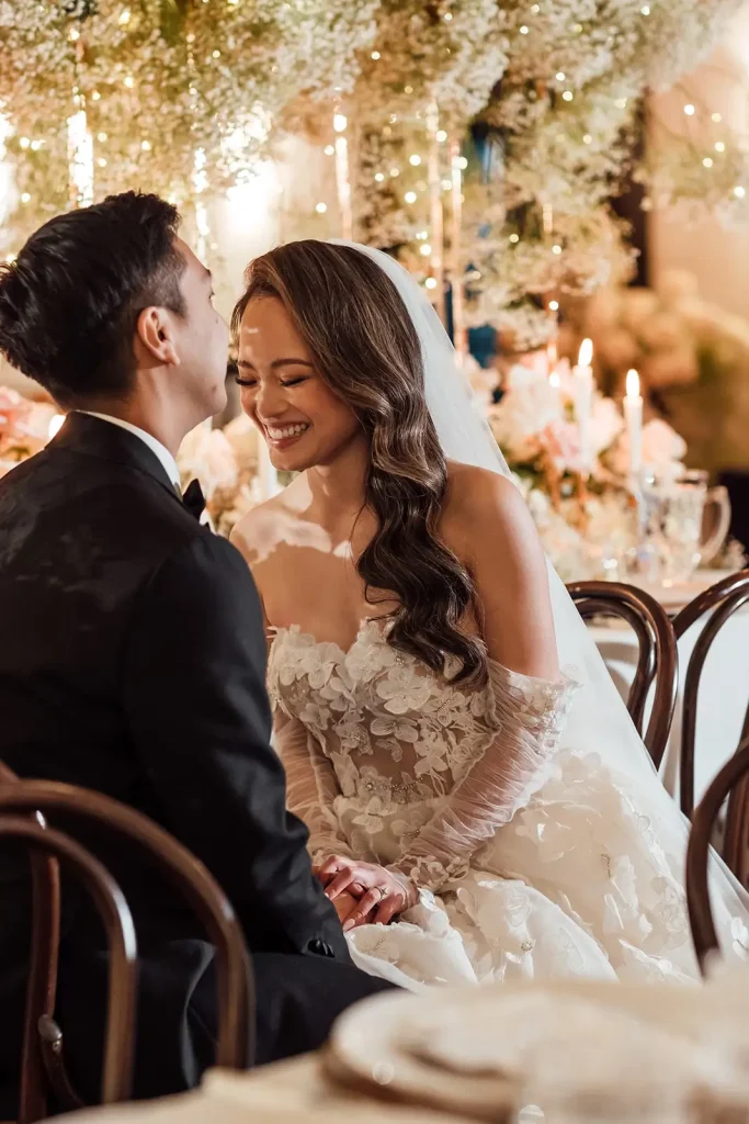 Traditional Wedding Night Luxury Candlelight Bridal Floristry Canopy Table Styling Jaspers Berry Bride and Groom Fairytale The Orangery Fairy Lights