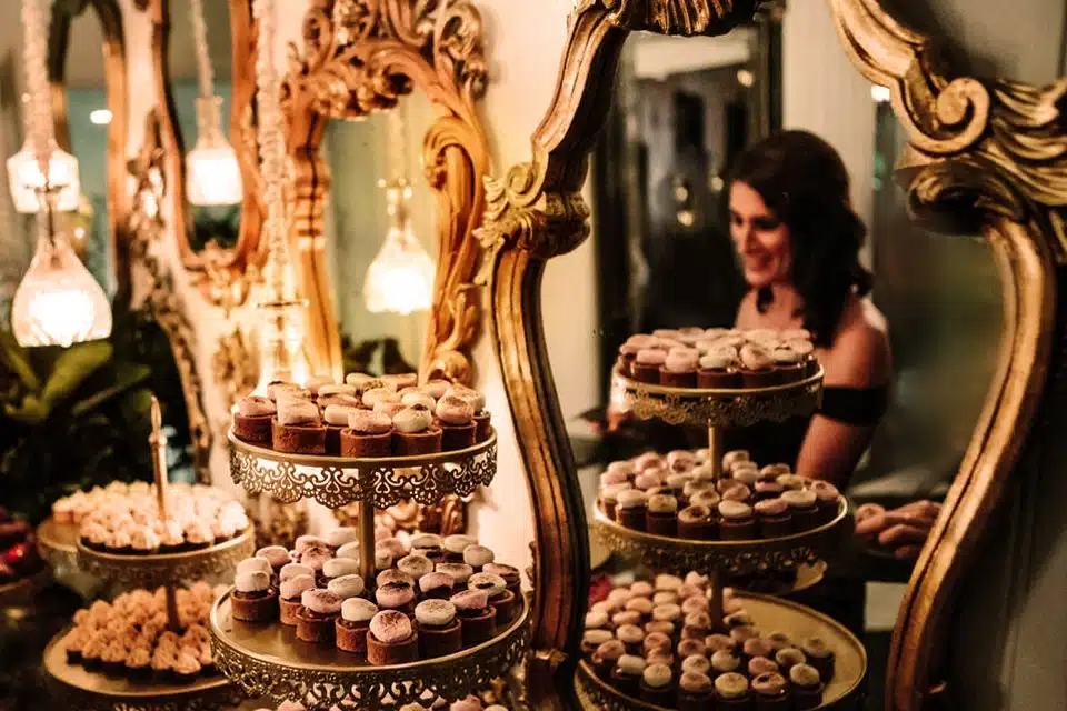 Wedding Guest Gatsby Vintage Bar Sweets Luxury Gold Antique Mirror Desserts Traditional After Dinner Party Jaspers Berry