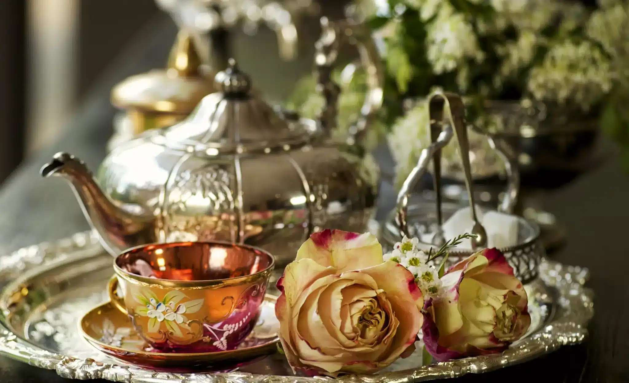 Colonial Garden Party Traditional Silver Antique High Tea Jaspers Berry