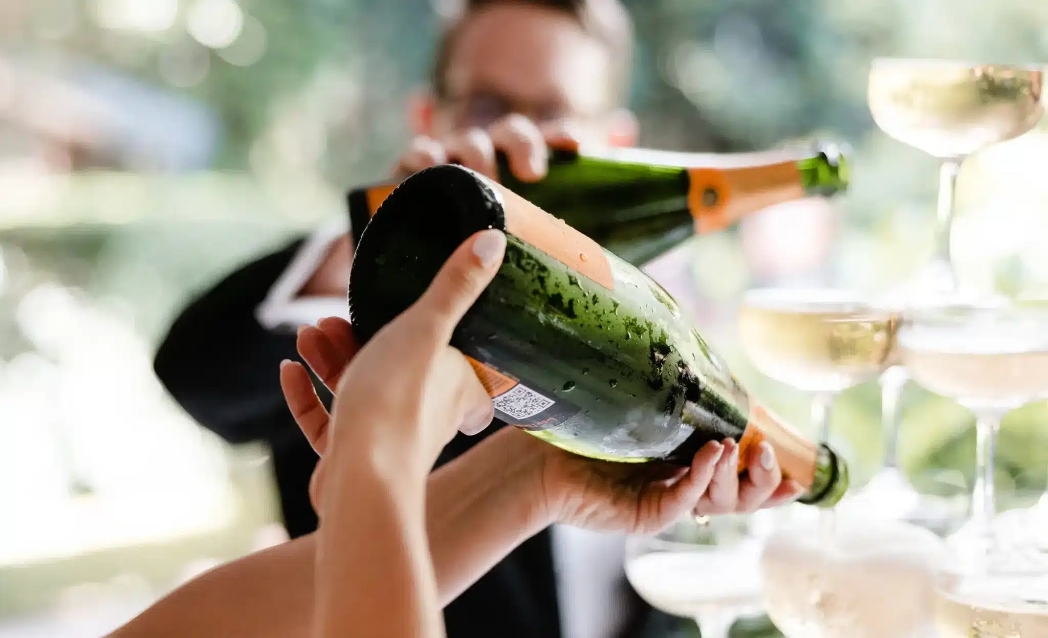 Traditional Champagne Tower Jaspers Berry Garden Party Wedding