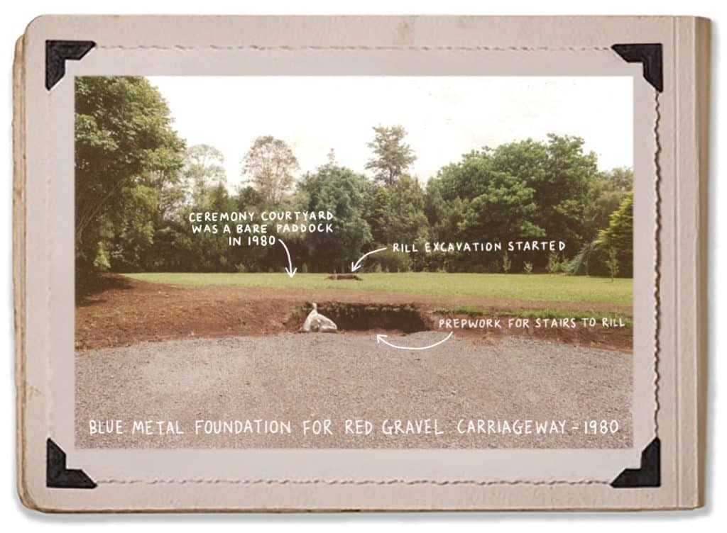 Bare Paddock Ceremony Courtyard Blue Metal Red Gravel Stairs Rill 1980 Prep Work Foundation Carriageway Jaspers Berry History Album