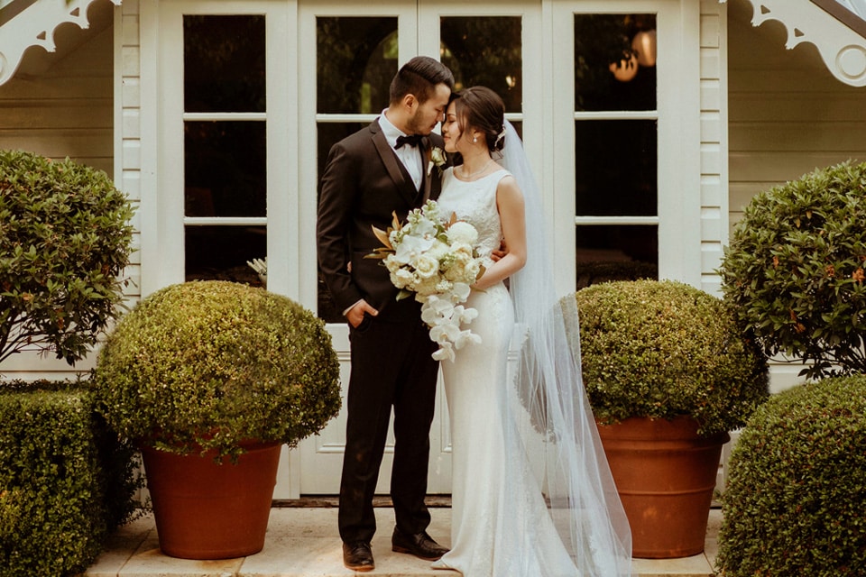 Bridal-Couple-Photography-Topiaries-Alice-in-Wonderland-Garden-Chinese-Wedding-Jaspers-Berry-South-Coast-NSW