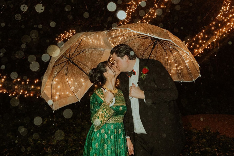 Fairy-Lights-Faraway-Tree-Bridal-Couple-Black-Tie-Umbrellas-Jaspers-Berry-South-Coast-NSW