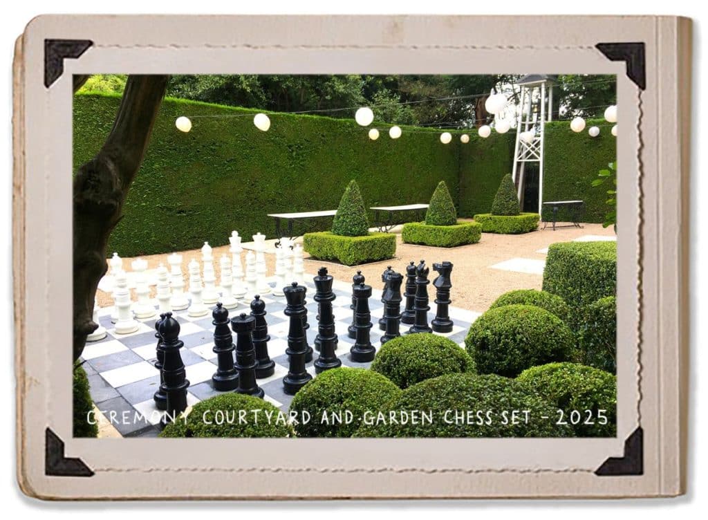 Hedge Gardens Ceremony Courtyard Manicured Gardens Elegant Garden Lanterns Wedding Bells 2025 History Jaspers Berry Chess Set Album