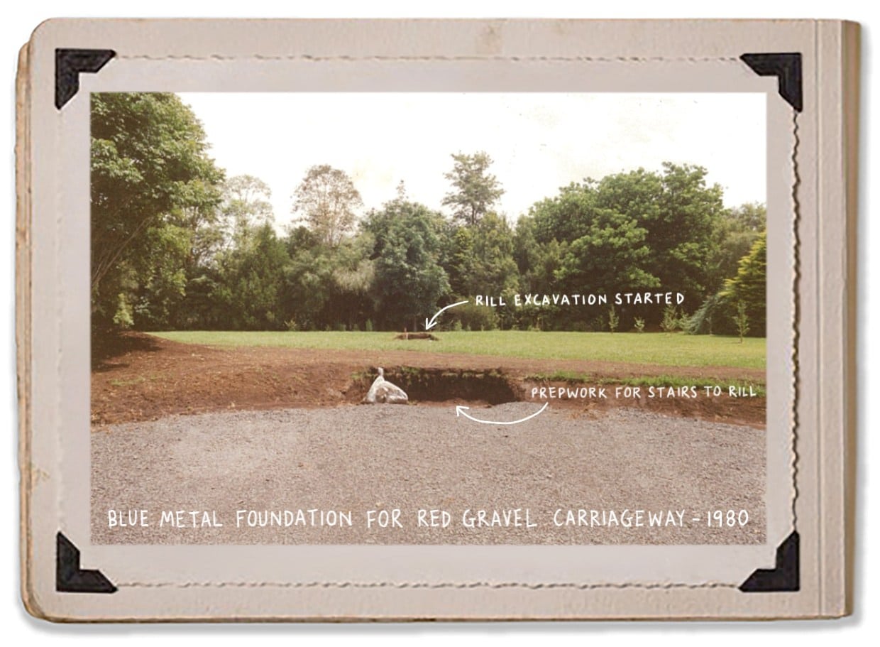 Red Gravel Excavation Rill History Blue Metal 1980 Carriageway Stairs Foundation Jaspers Berry Album