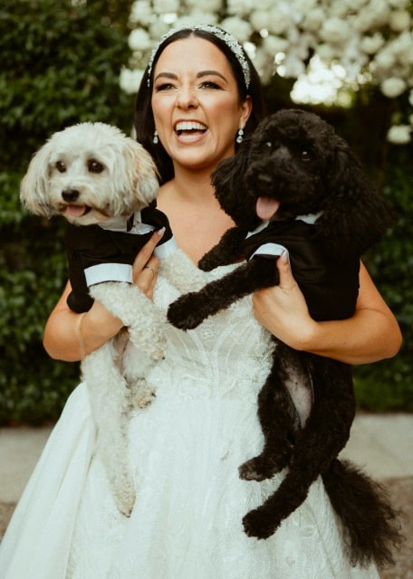 Bride Dogs Garden Courtyard Wedding Ceremony Jaspers Berry South Coast NSW