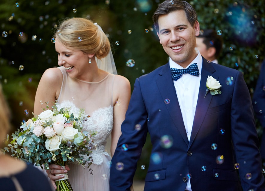 Bubbles Confetti Bridal Couple Bridal Bouquet Jaspers Berry South Coast NSW