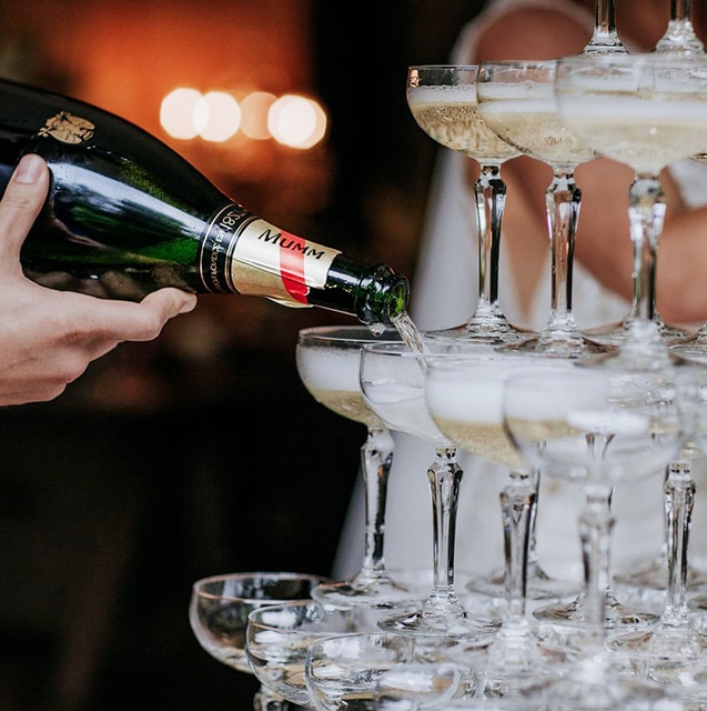 Champagne Tower Bridal Couple Garden Party Destination Wedding Jaspers Berry South Coast NSW
