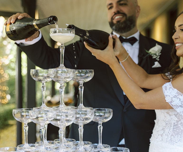 Champagne Tower Bride and Groom Canapes Jaspers Berry South Coast NSW