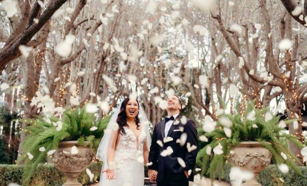 Rose Petals Confetti Bridal Couple Jaspers Berry South Coast NSW