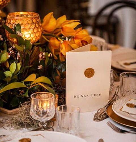Bespoke-Menu-Wax-Monogram-Orangery-Jaspers-Berry-South-Coast-NSW