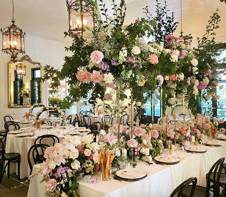 Bridal Canopy Spring Blooms Reflexed Roses Tapered Candles Tealights The Orangery Jaspers Berry South Coast NSW