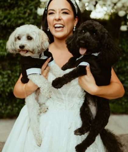 Bride Dogs Garden Courtyard Wedding Ceremony Jaspers Berry South Coast NSW