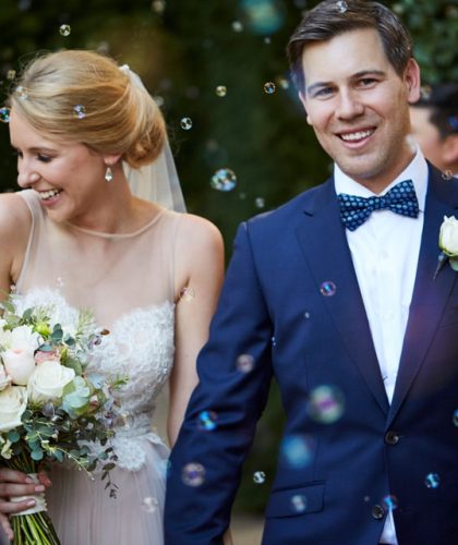 Bubbles Confetti Bridal Couple Bridal Bouquet Jaspers Berry South Coast NSW