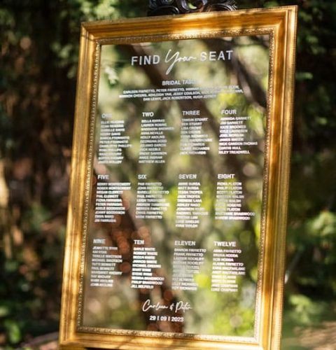 Mirrored-Seating-Plan-Gold-Frame-Jaspers-Berry-South-Coast-NSW