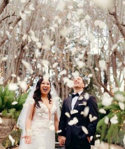 Rose Petals Confetti Bridal Couple Jaspers Berry South Coast NSW