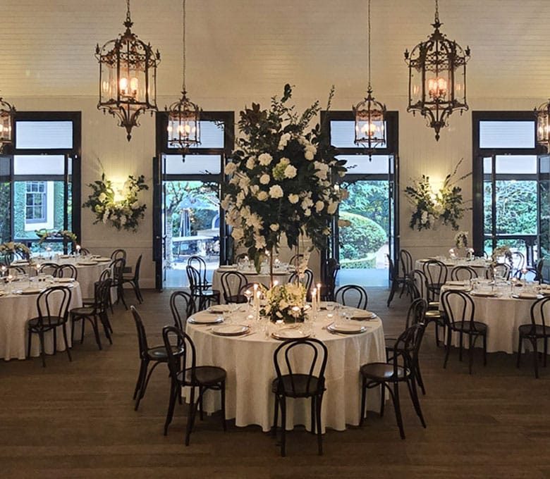 Round-Bridal-Table-The-Orangery-Bridal-Canopy-Wall-Vases-Dancefloor-Brass-Carriage-Lanterns-Jaspers-Berry-South-Coast-NSW