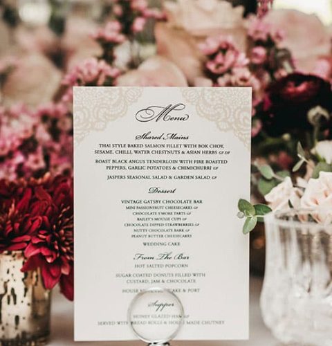 Table-Top-Flowers-Deep-Pinks-Shared-Platters-Menu-Jaspers-Berry